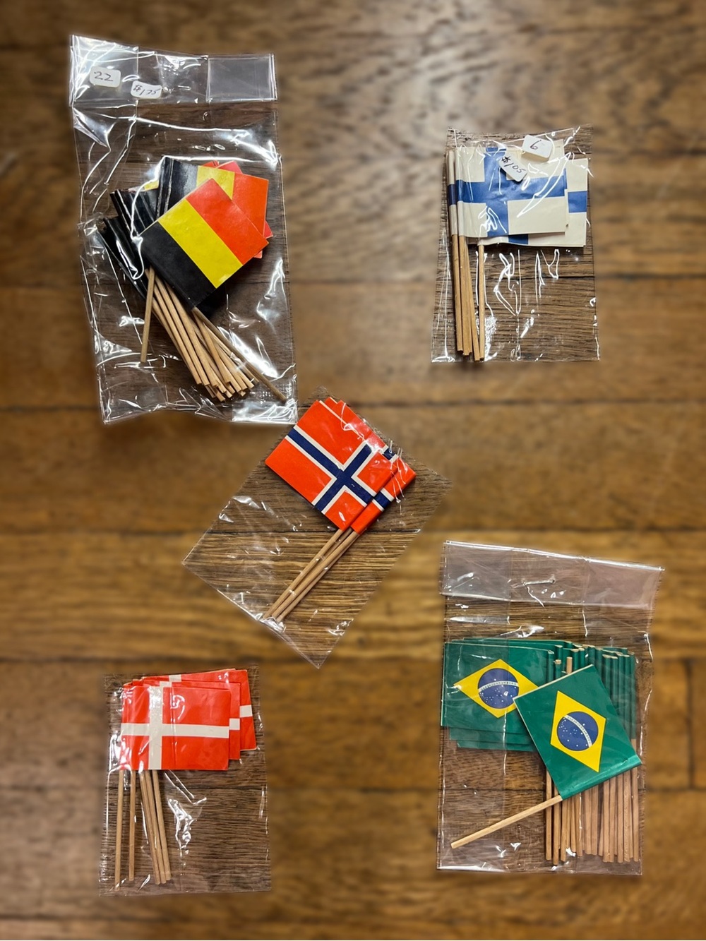 Assorted International Flag Cocktail Picks - Multicolor Party Picks